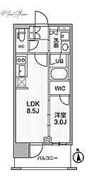 シーズンフラッツ新御徒町イースト 10階1LDKの間取り