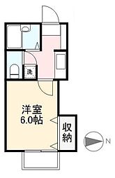 JR高徳線 昭和町駅 徒歩9分の賃貸アパート 2階1Kの間取り