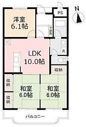JR高徳線 木太町駅 徒歩10分の賃貸マンション 3階3LDKの間取り