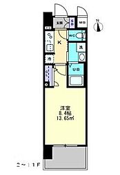 JR高徳線 栗林公園北口駅 徒歩7分の賃貸マンション 7階1Kの間取り