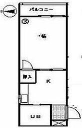 高松琴平電気鉄道琴平線 瓦町駅 徒歩6分の賃貸マンション 4階1Kの間取り