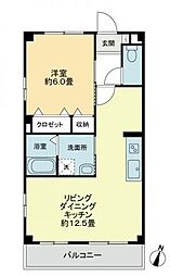 高松琴平電気鉄道長尾線 元山駅 徒歩32分の賃貸マンション 3階1LDKの間取り