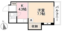 JR高徳線 栗林公園北口駅 徒歩9分の賃貸マンション 3階1Kの間取り