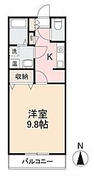 JR高徳線 木太町駅 徒歩8分の賃貸マンション 3階1Kの間取り