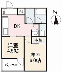HAUS 2DKの間取図画像