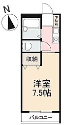 JR高徳線 栗林公園北口駅 徒歩10分の賃貸アパート 2階1Kの間取り