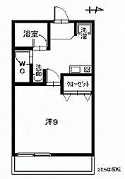 コンフォートA 1Kの間取図画像