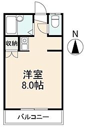 JR高徳線 昭和町駅 徒歩5分の賃貸アパート 2階ワンルームの間取り