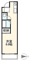 JR高徳線 昭和町駅 徒歩14分の賃貸マンション 3階ワンルームの間取り
