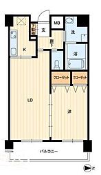 JR高徳線 栗林駅 徒歩6分の賃貸マンション 4階1LDKの間取り