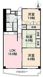 イトーピア高松41～47号北棟 3LDKの間取図画像