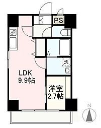 高松琴平電気鉄道琴平線 瓦町駅 徒歩7分の賃貸マンション 8階1LDKの間取り
