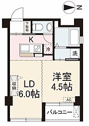 高松琴平電気鉄道琴平線 瓦町駅 徒歩4分の賃貸マンション 5階1DKの間取り