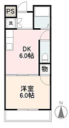高松琴平電気鉄道琴平線 三条駅 徒歩33分の賃貸マンション 3階1DKの間取り