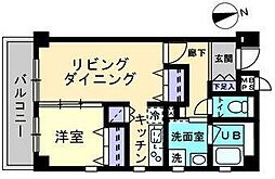 JR高徳線 栗林公園北口駅 徒歩9分の賃貸マンション 8階1LDKの間取り