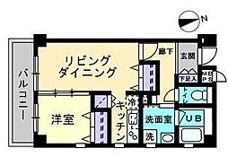 JR高徳線 栗林公園北口駅 徒歩9分の賃貸マンション 2階1LDKの間取り