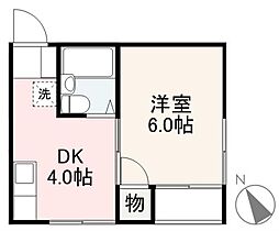 高松琴平電気鉄道長尾線 木太東口駅 徒歩9分の賃貸マンション 1階1DKの間取り