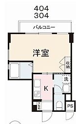 高松琴平電気鉄道琴平線 瓦町駅 徒歩3分の賃貸マンション 4階1Kの間取り