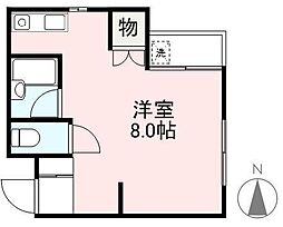 JR高徳線 昭和町駅 徒歩4分の賃貸マンション 1階ワンルームの間取り