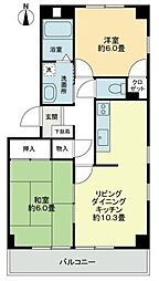 高松琴平電気鉄道志度線 六万寺駅 徒歩5分の賃貸アパート 3階2LDKの間取り