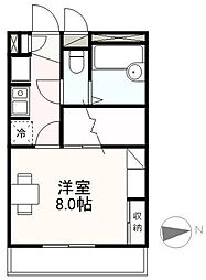 JR高徳線 木太町駅 徒歩10分の賃貸アパート 1階1Kの間取り