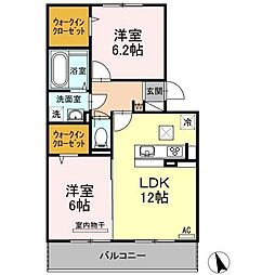 高松琴平電気鉄道長尾線 元山駅 徒歩23分の賃貸アパート 1階2LDKの間取り