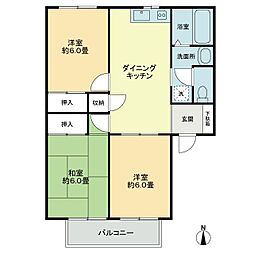 JR高徳線 木太町駅 徒歩21分の賃貸アパート 2階3DKの間取り