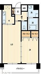 JR高徳線 栗林駅 徒歩6分の賃貸マンション 7階1LDKの間取り