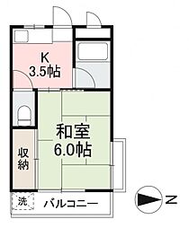 高松琴平電気鉄道長尾線 花園駅 徒歩5分の賃貸マンション 3階1Kの間取り
