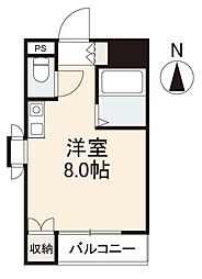 JR高徳線 昭和町駅 徒歩10分の賃貸マンション 3階ワンルームの間取り