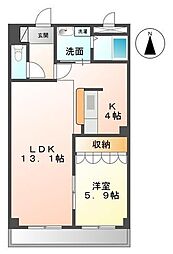 高松琴平電気鉄道長尾線 元山駅 徒歩27分の賃貸マンション 2階1LDKの間取り