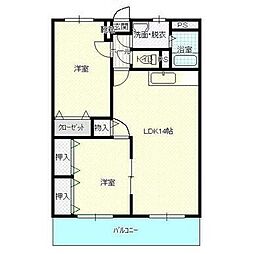 高松琴平電気鉄道琴平線 三条駅 徒歩12分の賃貸マンション 3階2LDKの間取り