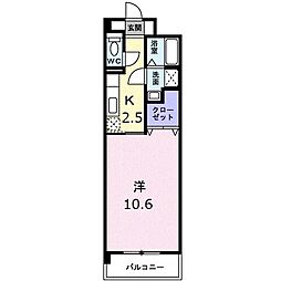 高松琴平電気鉄道長尾線 花園駅 徒歩12分の賃貸マンション 2階1Kの間取り