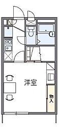 JR予讃線 端岡駅 徒歩10分の賃貸アパート 2階1Kの間取り
