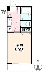 JR高徳線 木太町駅 徒歩18分の賃貸マンション 1階1Kの間取り