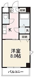 JR高徳線 昭和町駅 徒歩4分の賃貸マンション 2階1Kの間取り
