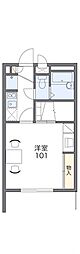 レオパレス川添2 1Kの間取図画像