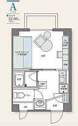 JR高徳線 昭和町駅 徒歩3分の賃貸マンション 7階1Kの間取り