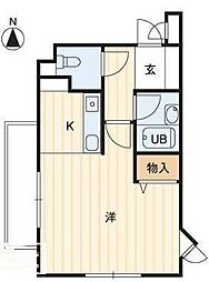 JR予讃線 高松駅 徒歩10分の賃貸マンション 5階1Kの間取り