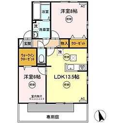 高松琴平電気鉄道琴平線 三条駅 徒歩16分の賃貸アパート 1階2LDKの間取り