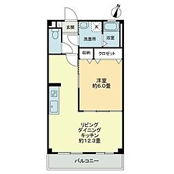 高松琴平電気鉄道長尾線 元山駅 徒歩32分の賃貸マンション 2階1LDKの間取り