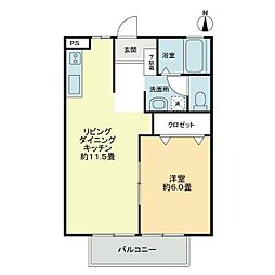 高松琴平電気鉄道長尾線 西前田駅 徒歩31分の賃貸アパート 2階1LDKの間取り
