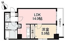 JR高徳線 栗林駅 徒歩8分の賃貸マンション 7階1LDKの間取り