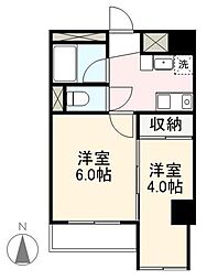 JR高徳線 栗林公園北口駅 徒歩10分の賃貸マンション 5階2Kの間取り