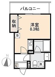 JR高徳線 昭和町駅 徒歩8分の賃貸マンション 8階ワンルームの間取り
