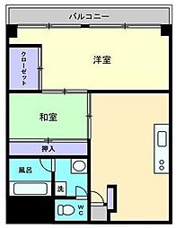 高松琴平電気鉄道長尾線 林道駅 徒歩10分の賃貸マンション 4階2DKの間取り