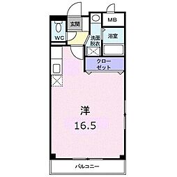 JR予讃線 香西駅 徒歩12分の賃貸マンション 1階ワンルームの間取り