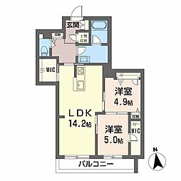高松琴平電気鉄道琴平線 三条駅 徒歩12分の賃貸マンション 1階2LDKの間取り