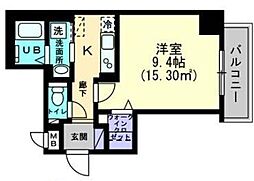 JR高徳線 栗林駅 徒歩5分の賃貸マンション 8階1Kの間取り