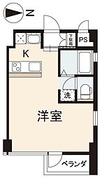 高松琴平電気鉄道琴平線 瓦町駅 徒歩3分の賃貸マンション 2階ワンルームの間取り